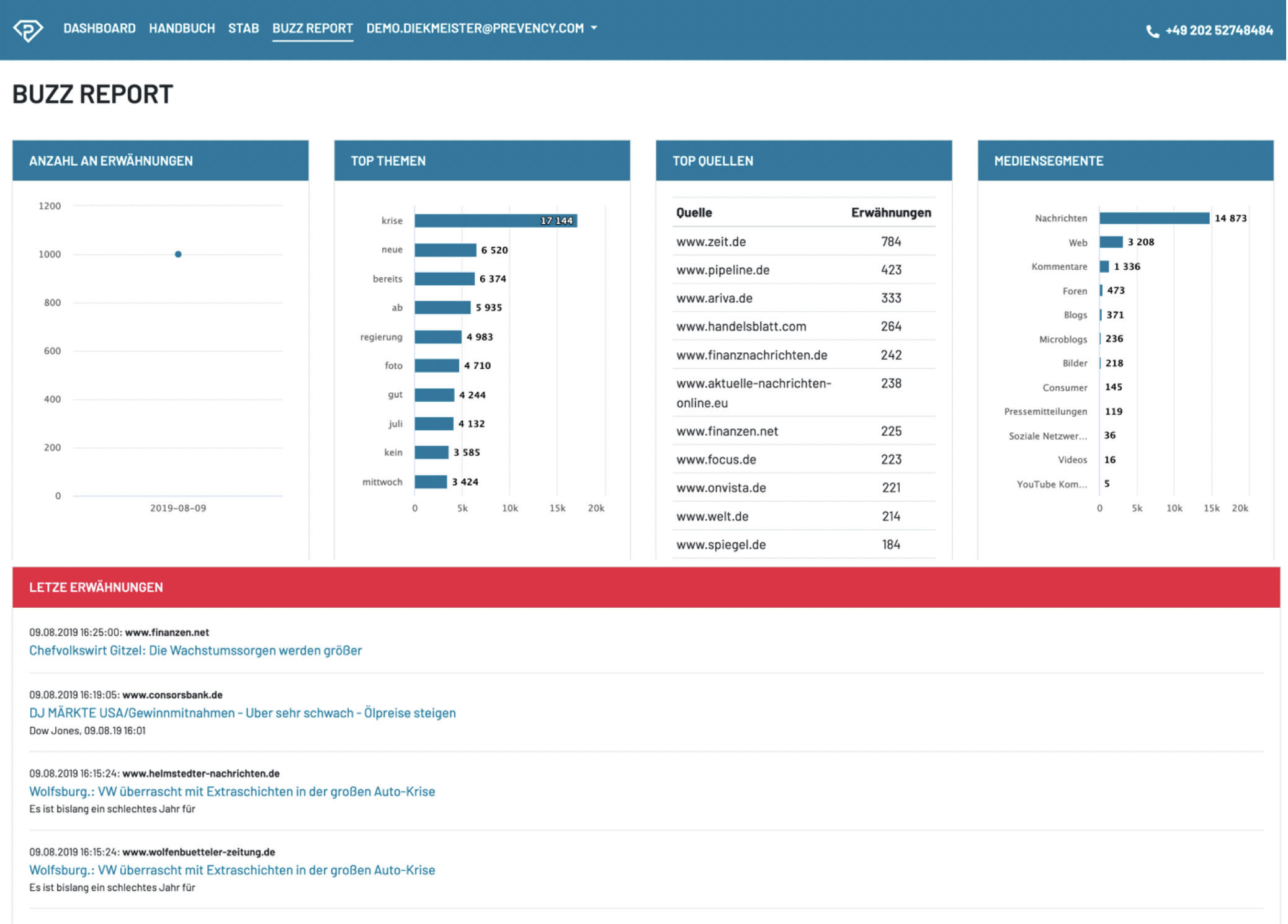 Screenshot der KRISENMANAGEMENT APP by PREVENCY®
